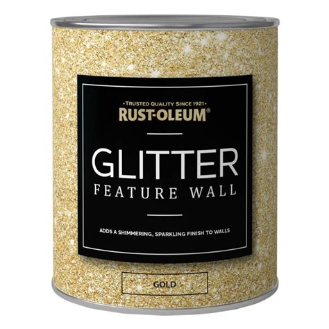 Rust-Oleum Feature Wall Glitter Gold Paint - 1L | Glitter wallpaper ...