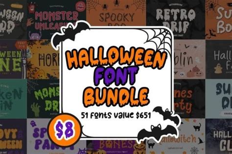 Halloween Font Bundle Bundle · Creative Fabrica