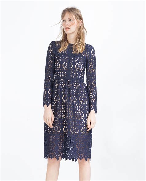 LACE DRESS - View all - DRESSES - Woman - COLLECTION SS16 | Navy lace ...