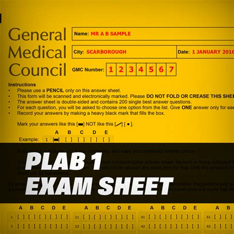 PLAB 1 Exam Sheet – DMA Edu