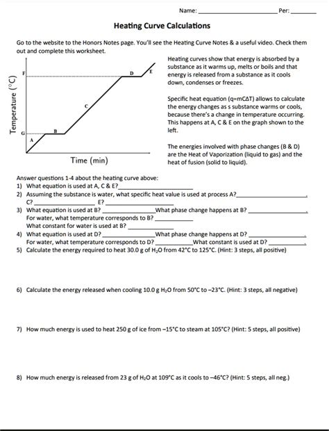 43 heating and cooling curve worksheet - Worksheet Was Here