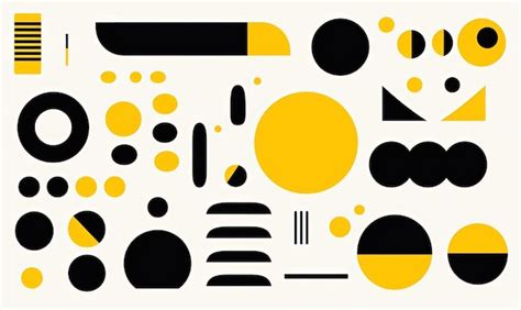 Premium AI Image | abstract geometric shapes in black and yellow in the ...