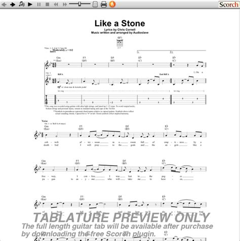 Audioslave Like a Stone Guitar Tab | GuitarInternational.com