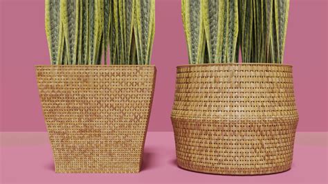 Wicker Flower Baskets Set Cycles II 3D Render | RenderHub Gallery