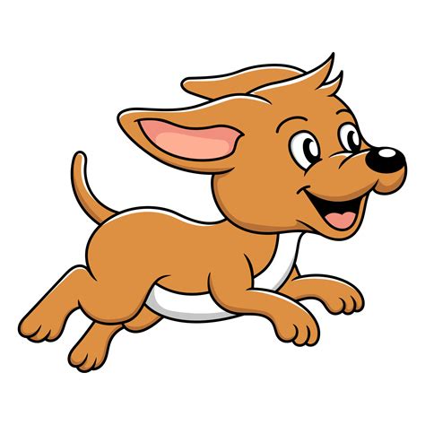 Cute little dog running vector cartoon illustration 12824597 Vector Art ...