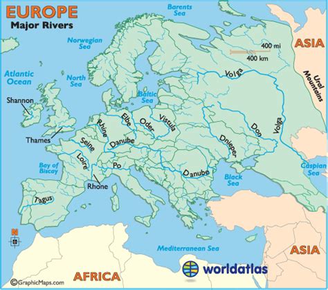 European Rivers - Rivers of Europe, Map of Rivers in Europe, Major ...