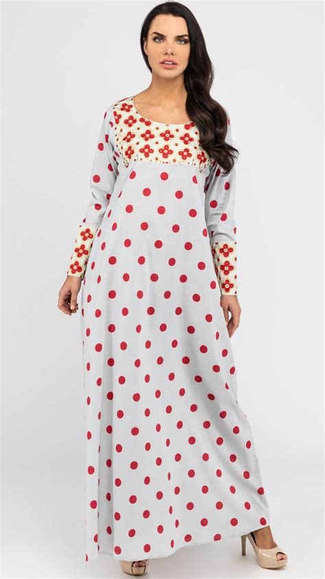 White Kandura with Red Polka Dots – Golden Orchid Boutique