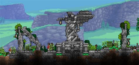 I made a Statue surrounded by some ruins : r/Terraria