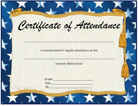 Editable Free Perfect Attendance Certificate Word Template