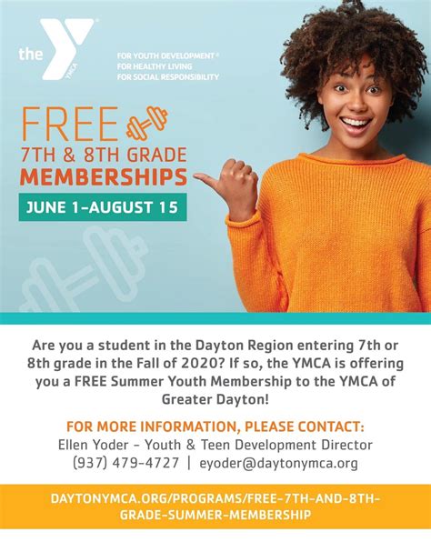 FREE YMCA Memberships for 7th and 8th Grade Students - Trotwood, Ohio