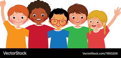 International group of children friends Royalty Free Vector