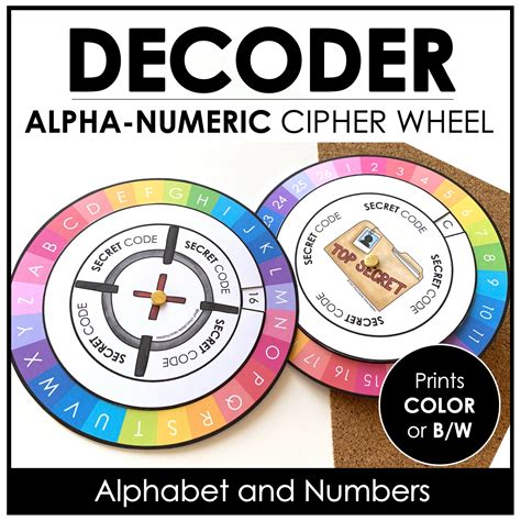 Secret Decoder - Alphabet Number Cipher Wheel Code Maker | Secret Codes ...