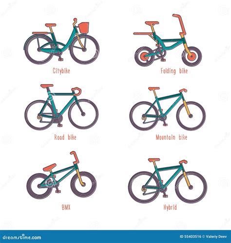 Types Of Bicycles In The Form Of Silhouettes. Vector Illustration ...