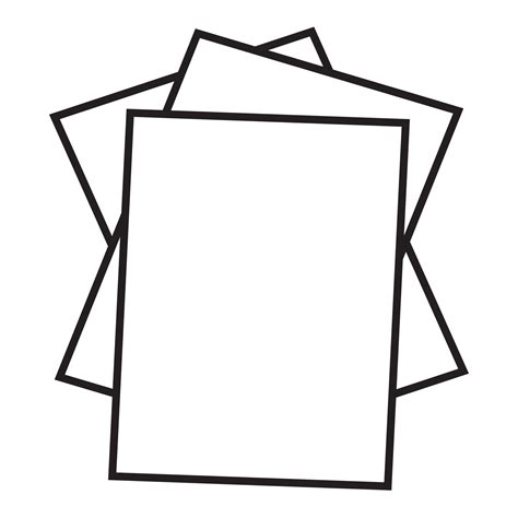 Blank paper icon on white background vector. 2079773 Vector Art at Vecteezy