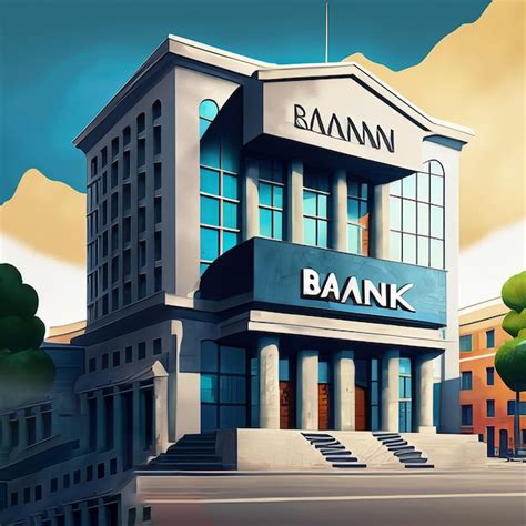 Premium AI Image | Ai generated illustration modern bank building ...