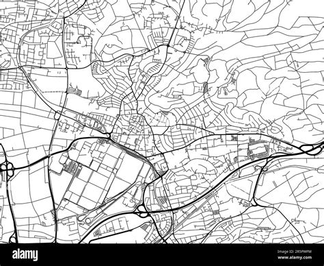 Road map of the city of Sindelfingen in Germany on a white background ...