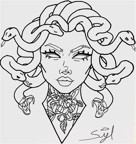 medusa - by: syl | Desenho da medusa, Desenho hippie, Tatuagens retro