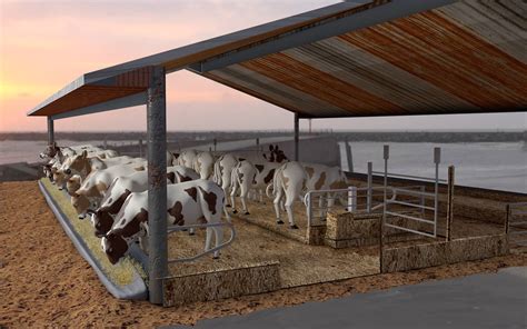 Farm House with Cows - 3D Model by 3dstudio