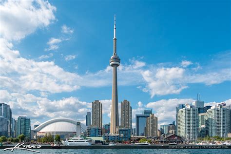 CN Tower Skyline View Blue Sky Toronto Canada | Royal Stock Photo