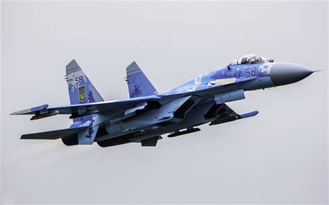 Download wallpapers Su-27 Flanker, Ukrainian fighter, Ukrainian Air ...