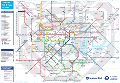 Tube and Rail - Transport for London | Mappa di londra, Metropolitana ...