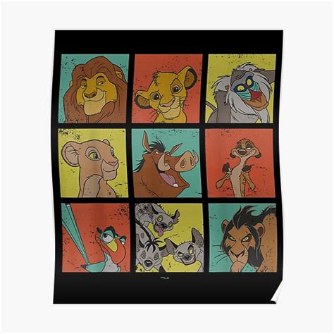 "Lion King Characters 90s" Poster for Sale by CoppockShop | Redbubble