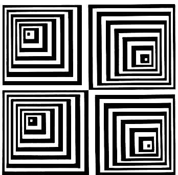 Simple Black and White Pyramid Optical Illusion