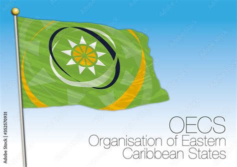 OECS, Organization of Eastern Caribbean States flag and symbol, central ...