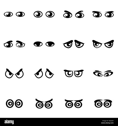 Vector black cartoon eyes icon set Stock Vector Image & Art - Alamy