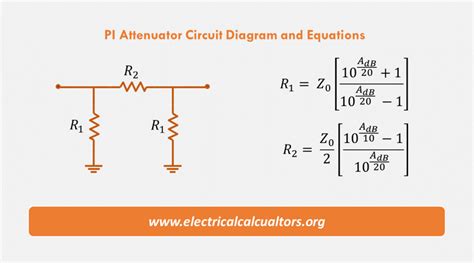 Pi Attenuator Formula Calculator • Electrical Calculators Org