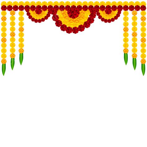 Marigold Garland Toran Decoration For Hindu Festival Vector Design ...