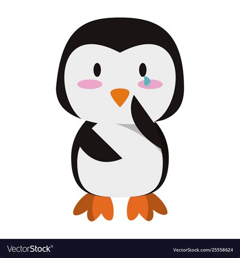 Cute penguin animal cartoon Royalty Free Vector Image