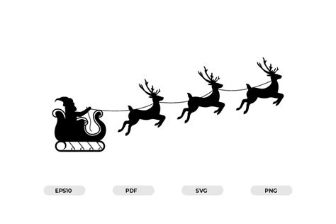 Santa Claus with Reindeer Sleigh Graphic by ngabeivector · Creative Fabrica