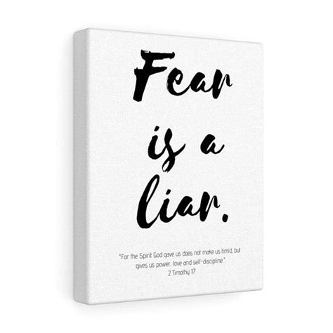 Fear Is A Liar 2 Timothy 1:7 Motivational Wall Art | Etsy | Bible verse ...