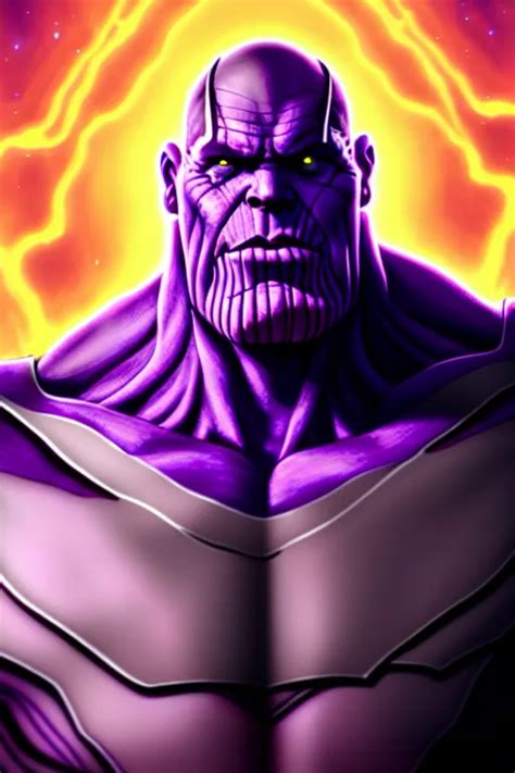 thanos with covid, colorful magic effects, white skin, | Stable ...