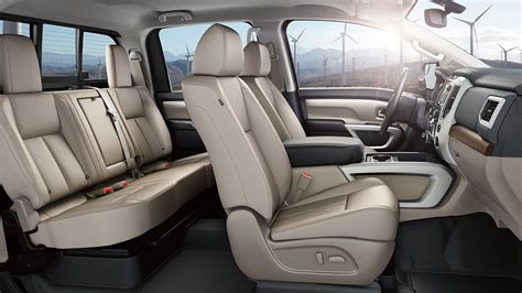 2017 Nissan Titan Interior shown in Beige Leather | 2017 nissan titan ...