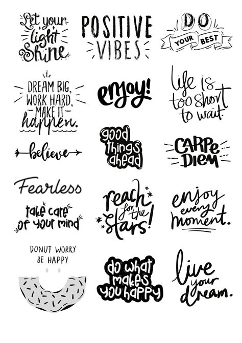 Motivational Quotes Digital Stickers pre-cropped, Motivational Quotes ...