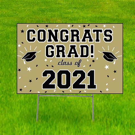 Gold Graduation Yard Sign 22in x 15in | Party City