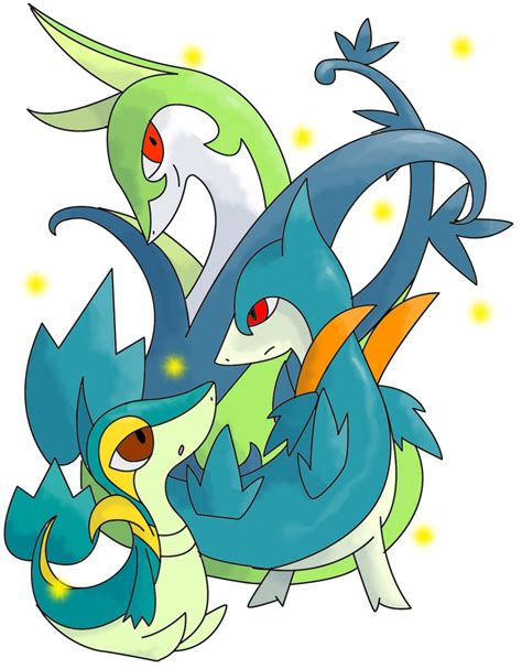 Shiny: Snivy Evolutionary Line by CherubimonX on DeviantArt