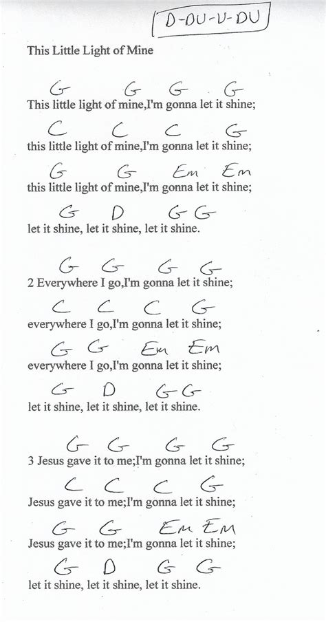 This Little Light Of Mine - Guitar Chord Chart in G Major | Guitar ...