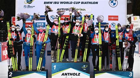 Norway claim dramatic biathlon World Cup relay victory as Benedikt Doll ...