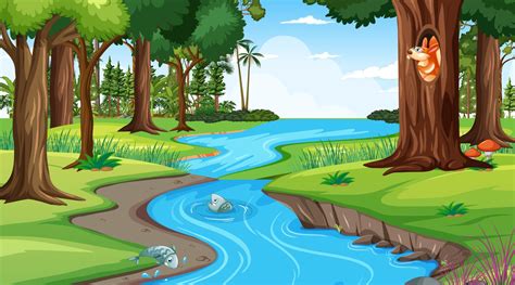 Forest River Vector Art, Icons, and Graphics for Free Download