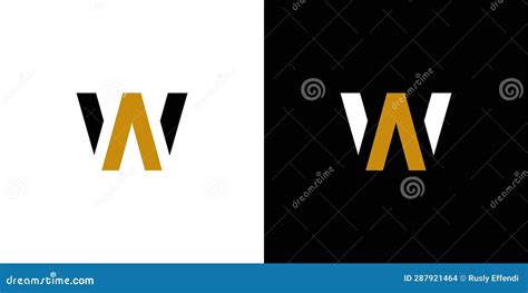 Modern and Luxury WA Logo Design Stock Illustration - Illustration of ...