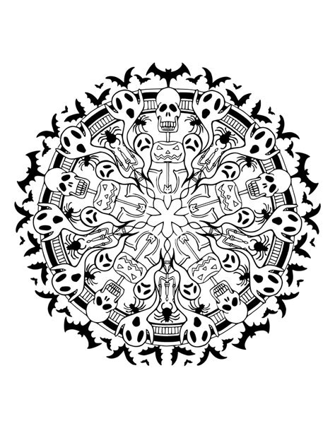 20 Halloween Mandala Coloring Pages - Etsy