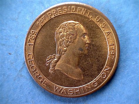 1789 - 1797 1st PRESIDENT USA GEORGE WASHINGTON COMMEMORATIVE BRASS ...