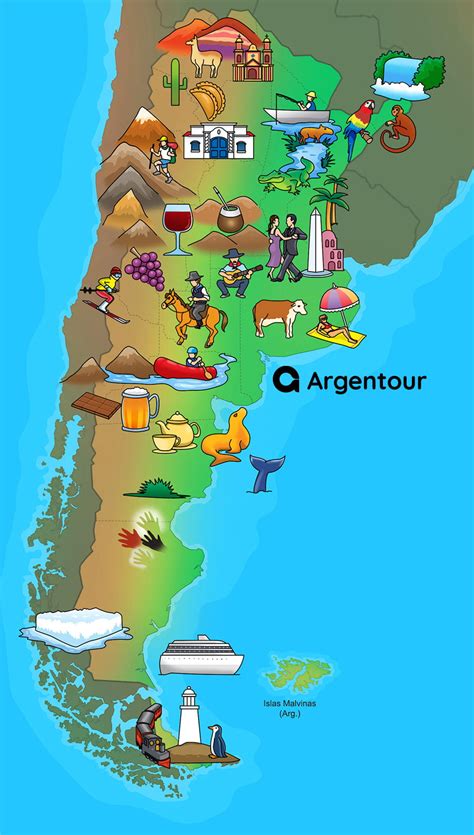 Mapa Turístico De Argentina - Argentour