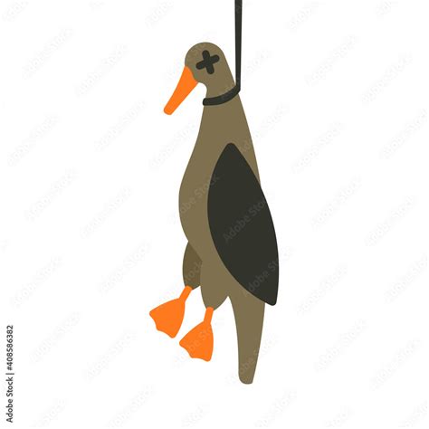 Dead duck cartoon icon. Clipart image isolated on white background ...