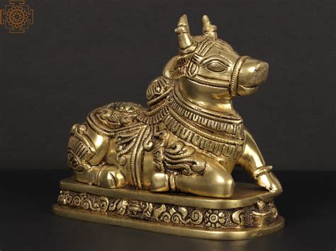 7'' Nandideva : Vahana Of Lord Shiva | Brass | Exotic India Art