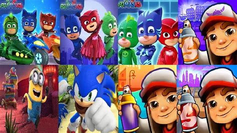 PJ Masks Super City Run VS PJ Masks Hero Academy Racing Heroes Minion ...