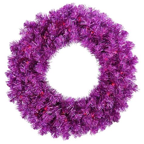 Purple Christmas Wreath - 36 Purple Wreath 100 Purple Lights ...